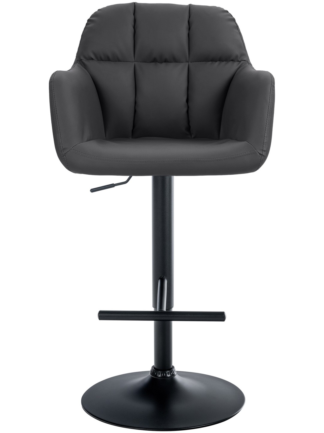 Tabouret de bar Natoma simili cuir, noir