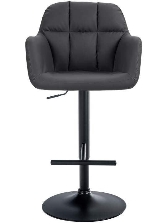 Tabouret de bar Natoma simili cuir, noir