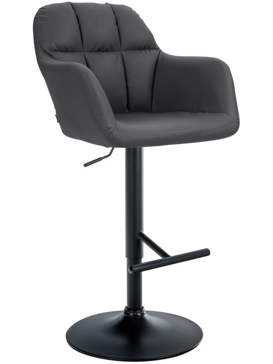 Tabouret de bar Natoma simili cuir, noir