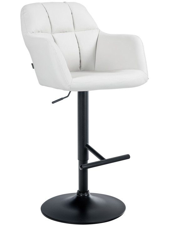 Tabouret de bar Natoma simili cuir, blanc