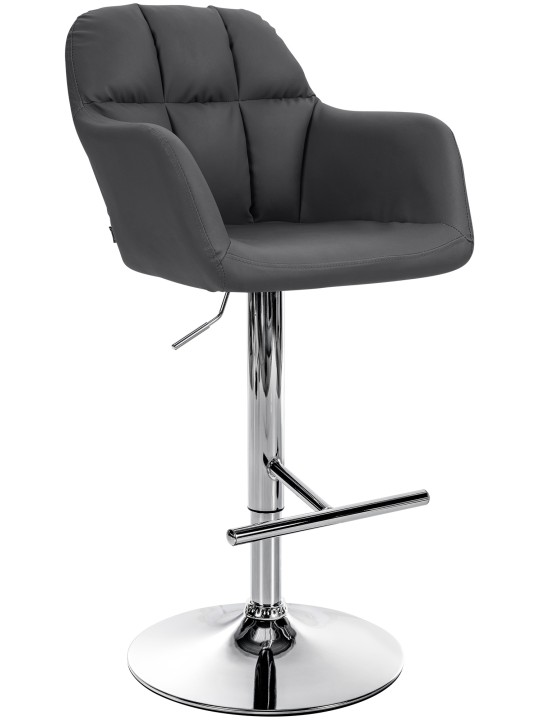 Tabouret de bar Natoma simili cuir chromé, noir Tabouret de bar Natoma simili cuir chromé, noir