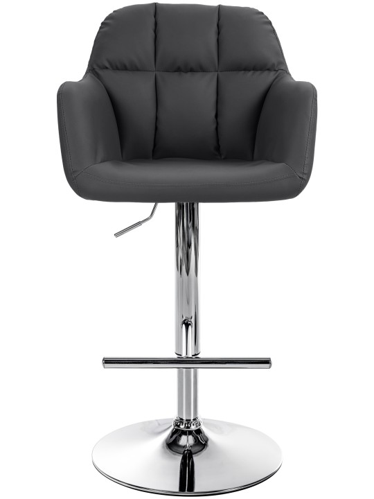 Tabouret de bar Natoma simili cuir chromé, noir Tabouret de bar Natoma simili cuir chromé, noir