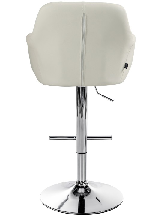 Tabouret de bar Natoma simili cuir chromé, crème