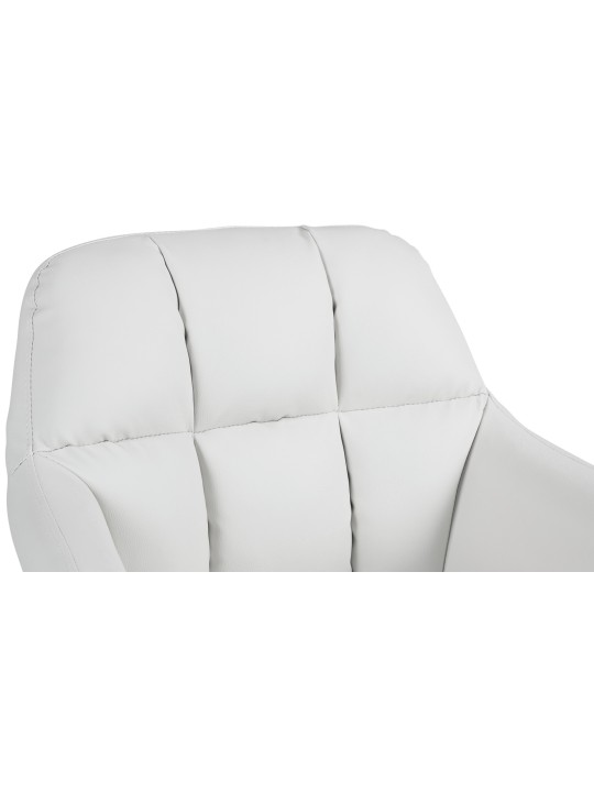 Tabouret de bar Natoma simili cuir chromé, blanc