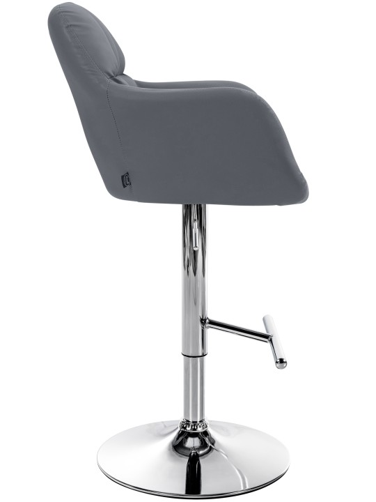 Tabouret de bar Natoma simili cuir chromé, gris Tabouret de bar Natoma simili cuir chromé, gris