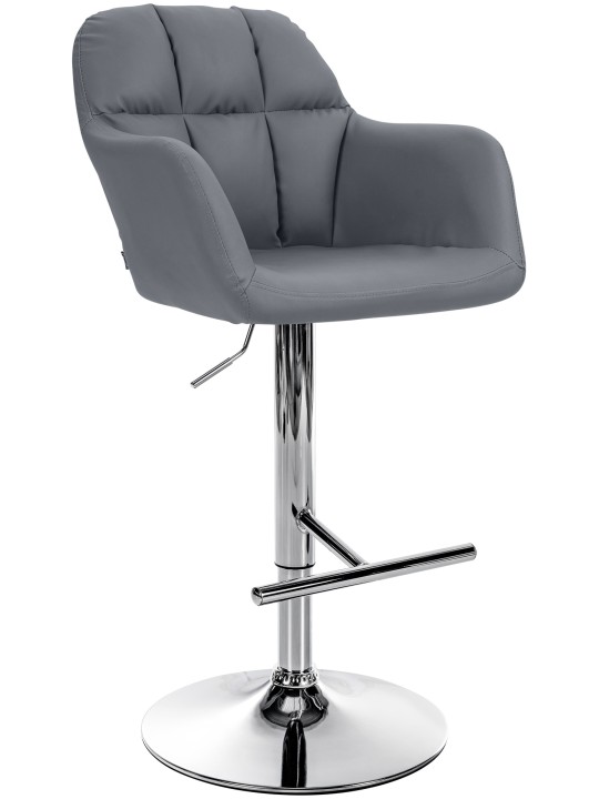 Tabouret de bar Natoma simili cuir chromé, gris Tabouret de bar Natoma simili cuir chromé, gris