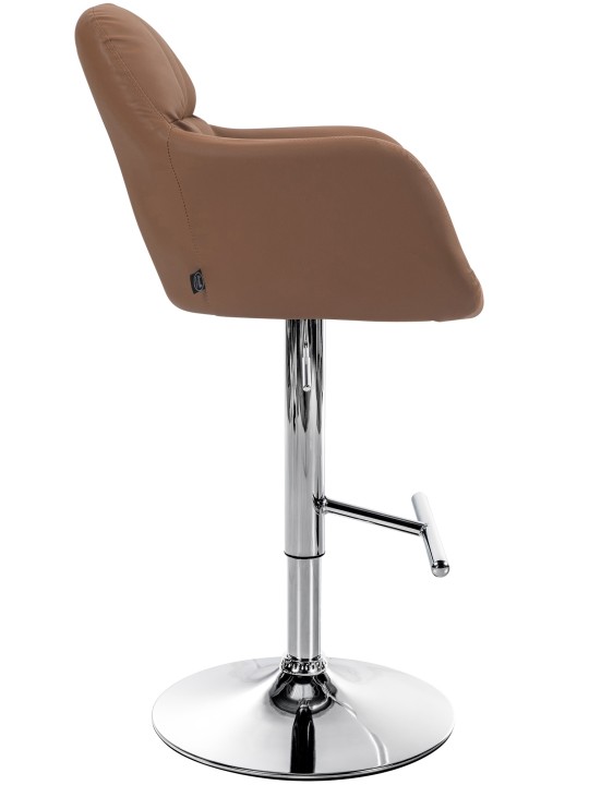 Tabouret de bar Natoma simili cuir chromé, brun clair Tabouret de bar Natoma simili cuir chromé, brun clair