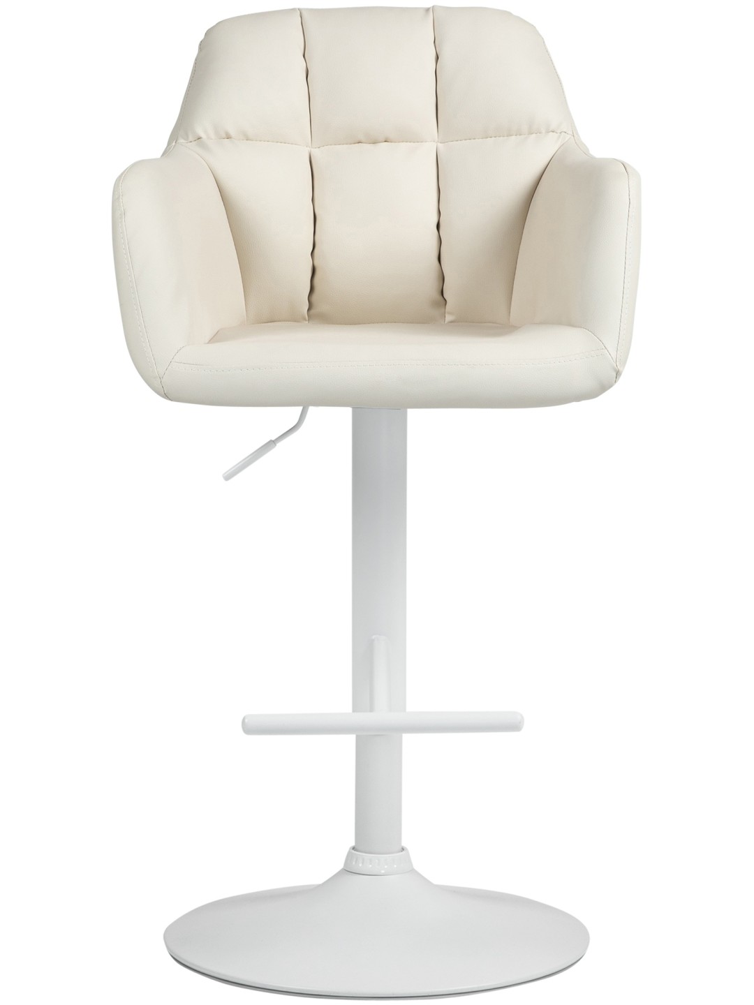 Tabouret de bar Natoma simili cuir, crème