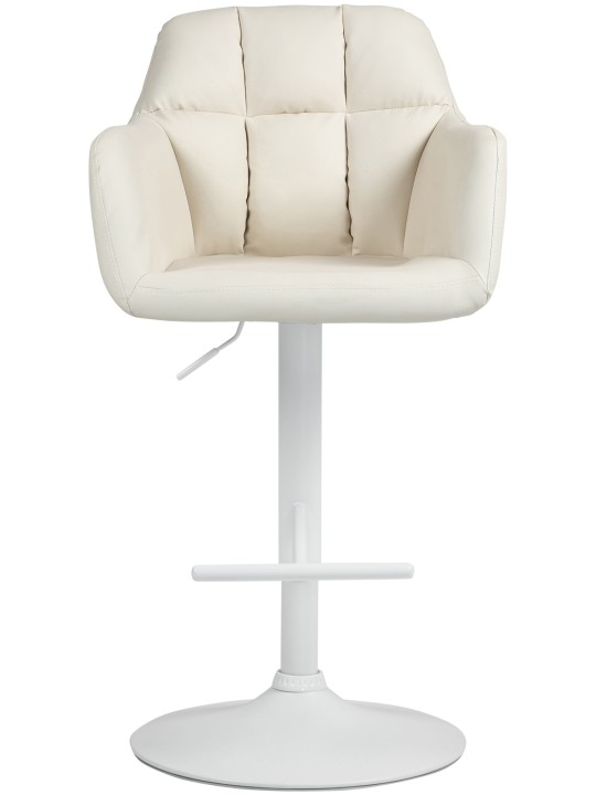 Tabouret de bar Natoma simili cuir, crème
