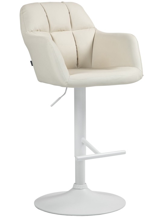 Tabouret de bar Natoma simili cuir, crème