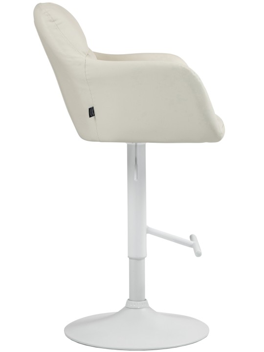 Tabouret de bar Natoma simili cuir, crème