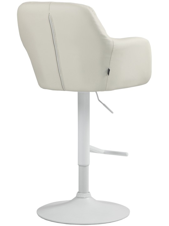 Tabouret de bar Natoma simili cuir, crème