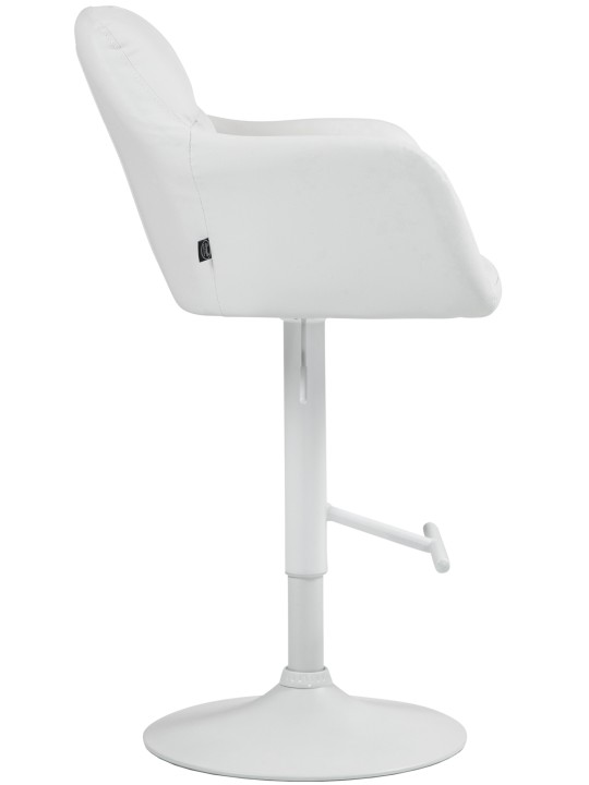 Tabouret de bar Natoma simili cuir, blanc