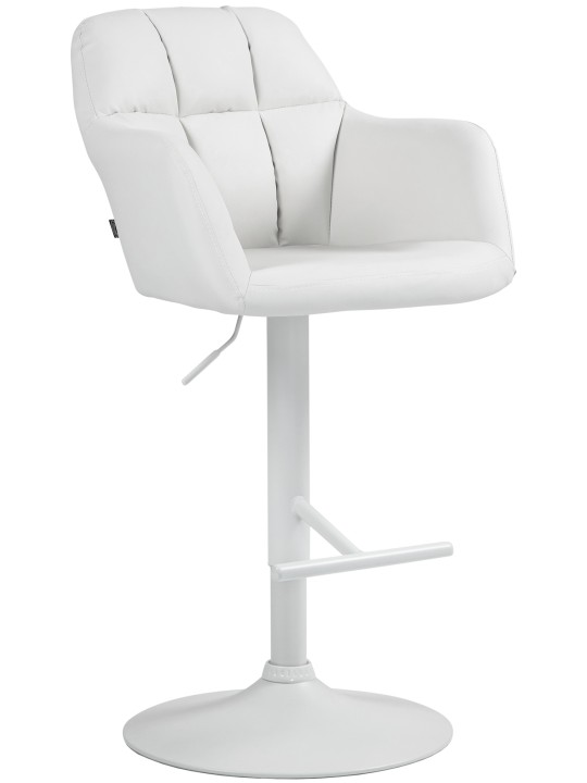 Tabouret de bar Natoma simili cuir, blanc