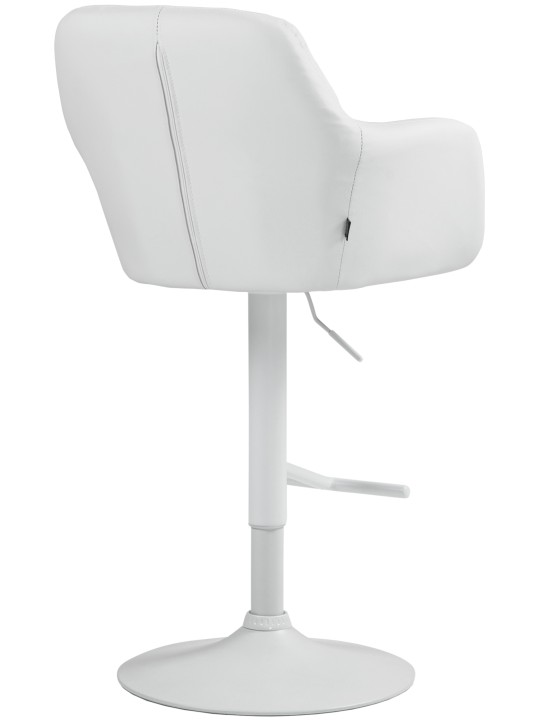 Tabouret de bar Natoma simili cuir, blanc