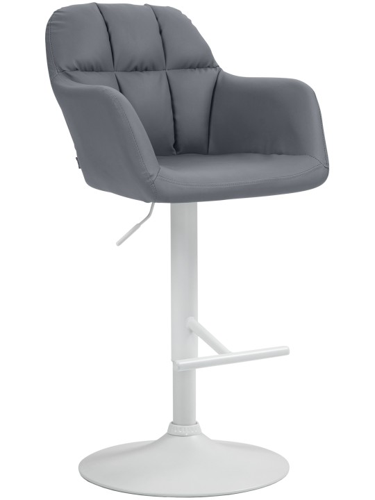 Tabouret de bar Natoma simili cuir, gris