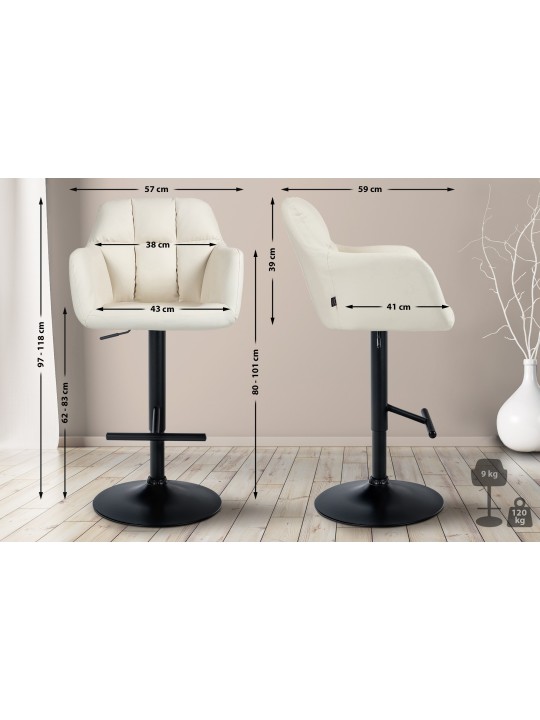 Tabouret de bar Natoma simili cuir, crème Tabouret de bar Natoma simili cuir, crème