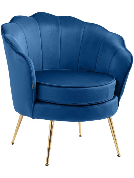 Chaise Rosita velours, bleu