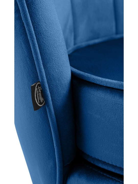 Chaise Rosita velours, bleu