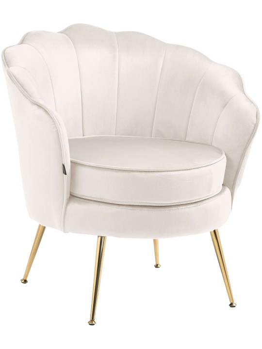 Chaise Rosita velours, crème