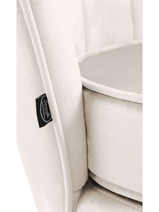 Chaise Rosita velours, crème