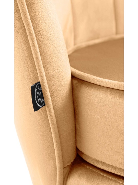 Chaise Rosita velours, jaune