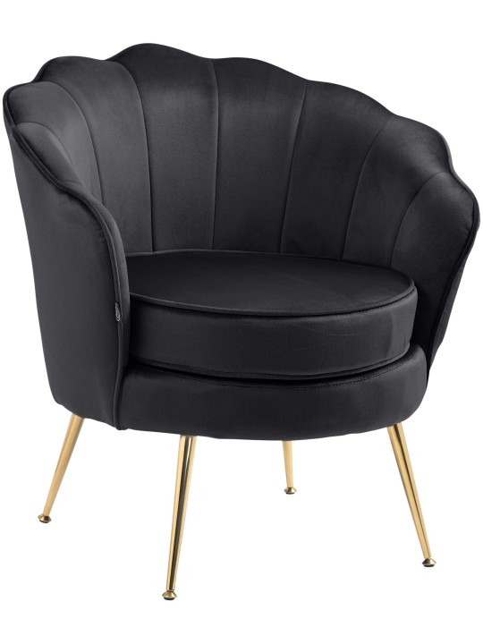 Chaise Rosita velours, noir