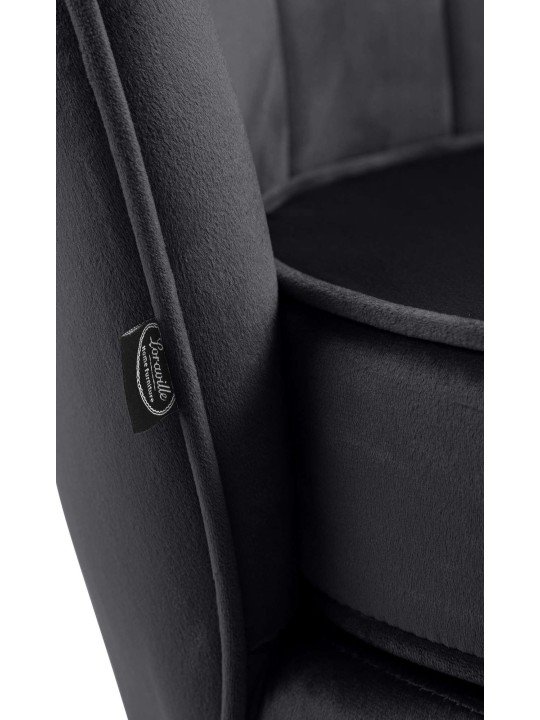 Chaise Rosita velours, noir