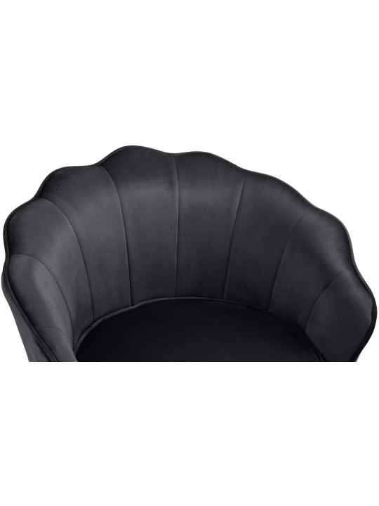 Chaise Rosita velours, noir
