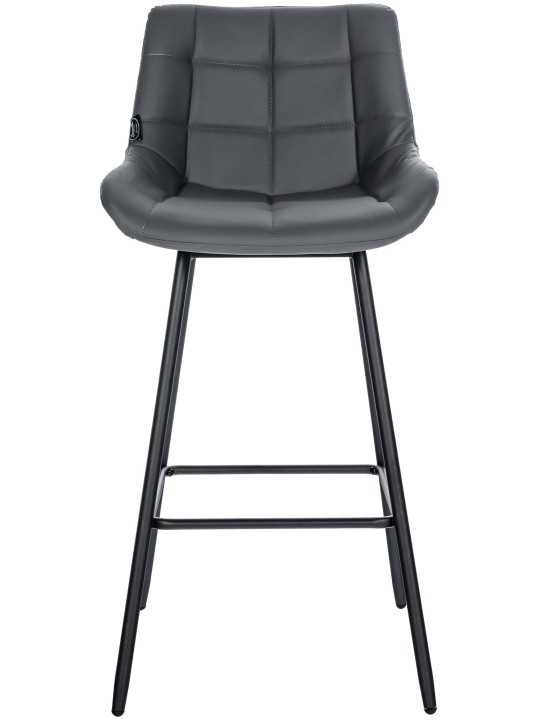 Tabouret de bar Weston simili cuir, gris