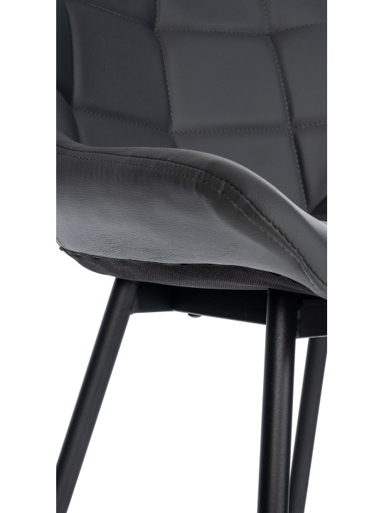 Tabouret de bar Weston simili cuir, gris