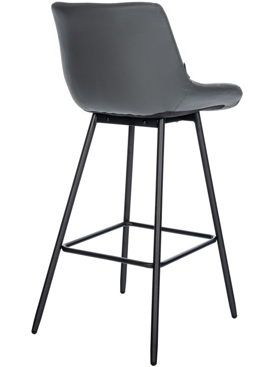 Tabouret de bar Weston simili cuir, gris