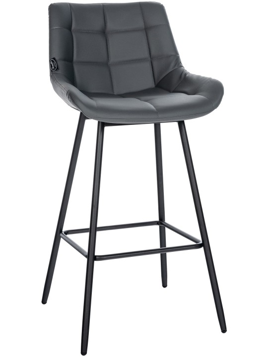 Tabouret de bar Weston simili cuir, gris