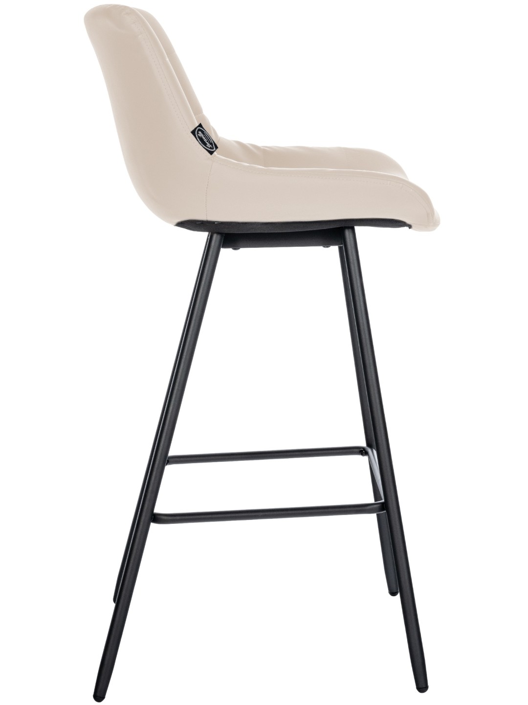 Tabouret de bar Weston simili cuir, crème