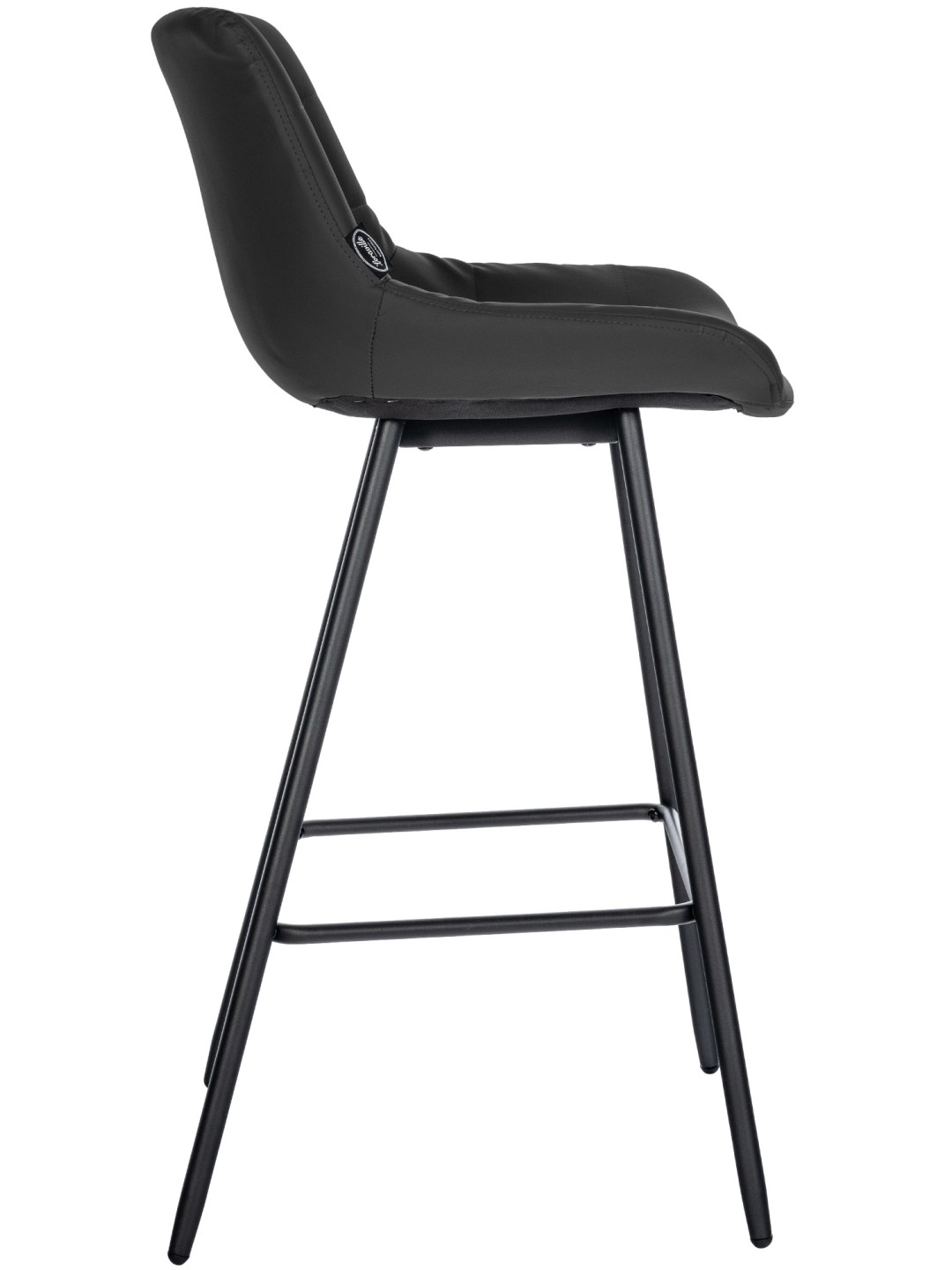 Tabouret de bar Weston simili cuir, noir