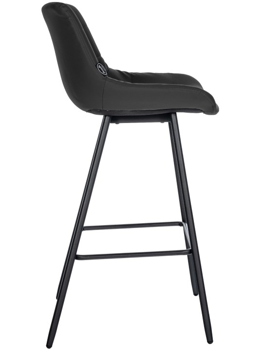 Tabouret de bar Weston simili cuir, noir
