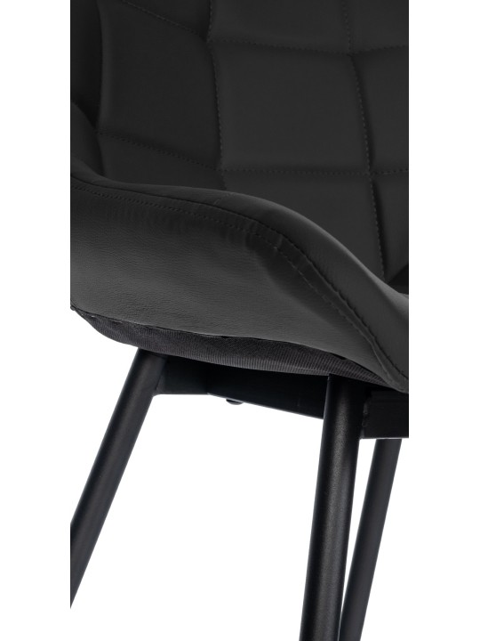 Tabouret de bar Weston simili cuir, noir