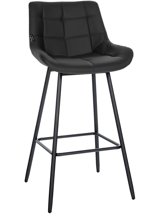 Tabouret de bar Weston simili cuir, noir