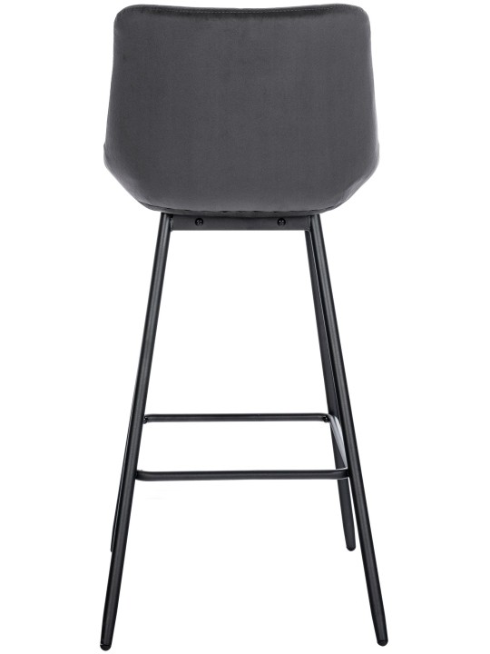 Tabouret de bar Weston velours, gris foncé