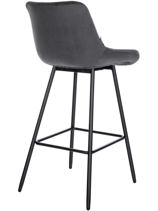 Tabouret de bar Weston velours, gris foncé