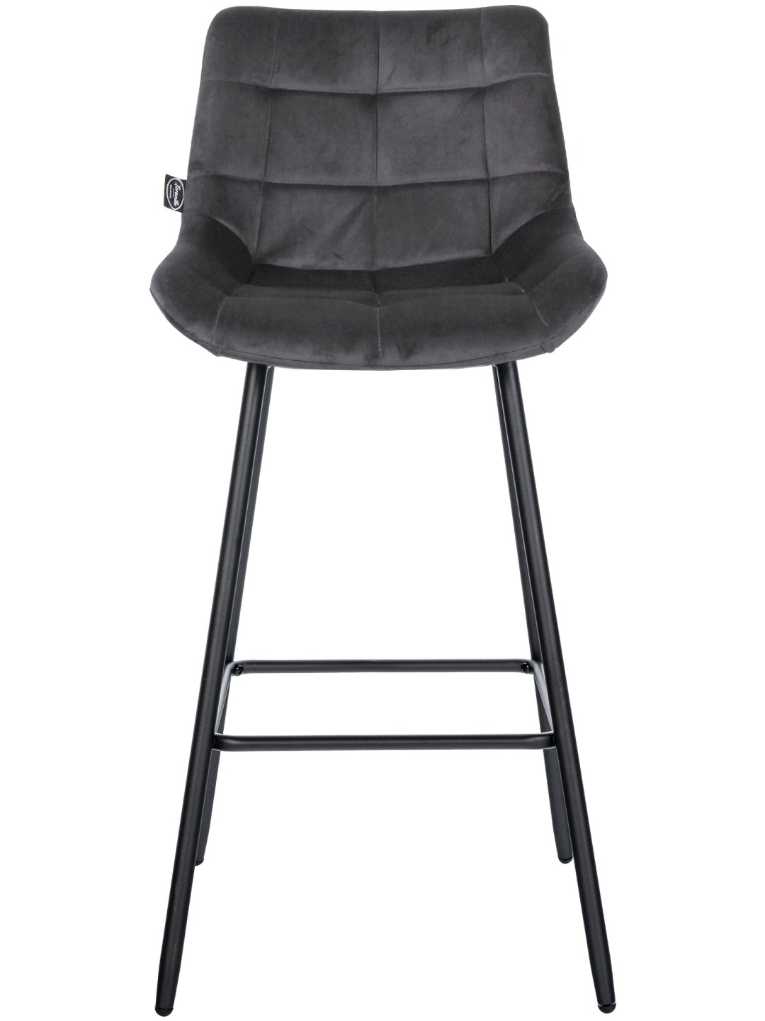 Tabouret de bar Weston velours, gris foncé