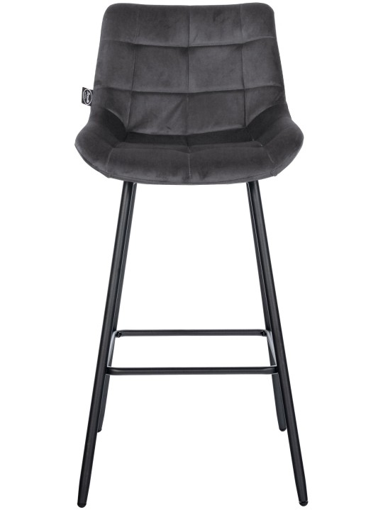 Tabouret de bar Weston velours, gris foncé