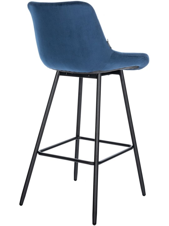 Tabouret de bar Weston velours, bleu Tabouret de bar Weston velours, bleu