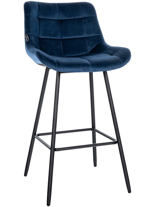Tabouret de bar Weston velours, bleu Tabouret de bar Weston velours, bleu