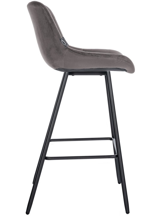 Tabouret de bar Weston velours, gris Tabouret de bar Weston velours, gris