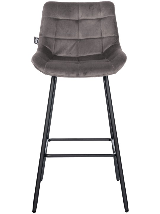 Tabouret de bar Weston velours, gris Tabouret de bar Weston velours, gris