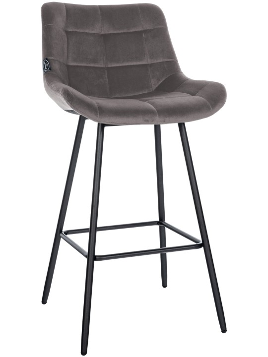 Tabouret de bar Weston velours, gris Tabouret de bar Weston velours, gris