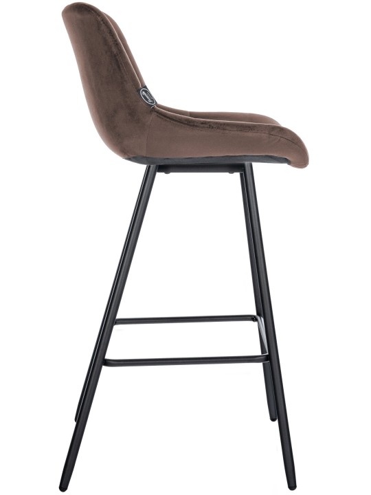 Tabouret de bar Weston velours, brun