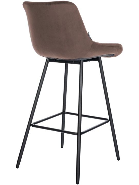 Tabouret de bar Weston velours, brun