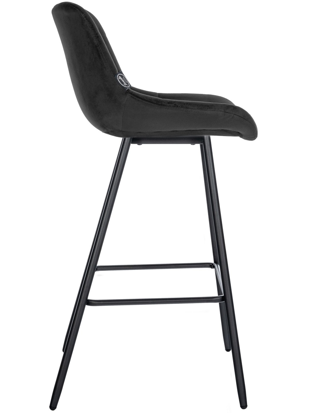 Tabouret de bar Weston velours, noir